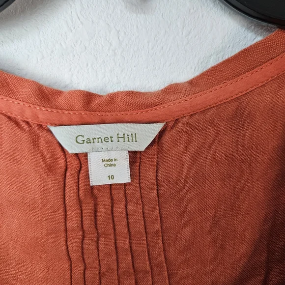 Garnet Hill Linen Sleeveless Dress Size 10 Pockets - Picture 4 of 7